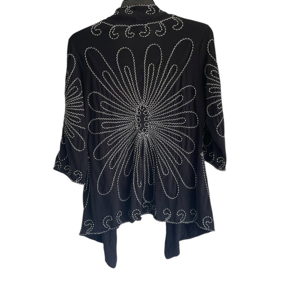 Once Again black/white detailed cardigan,. Size M Excellent condition. - Picture 2 of 10
